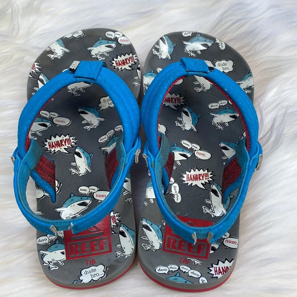 •reef• LITTLE AHI {blue & red} Toddler [flip flop] Thong Sandal